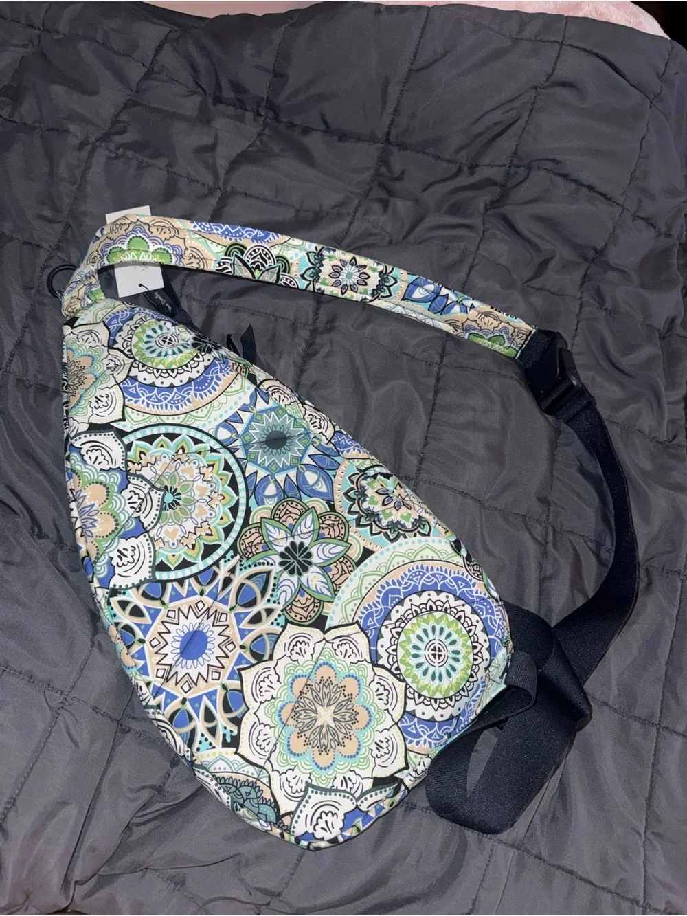 Vera Bradley Teal Floral Paisley Sling Crossbody